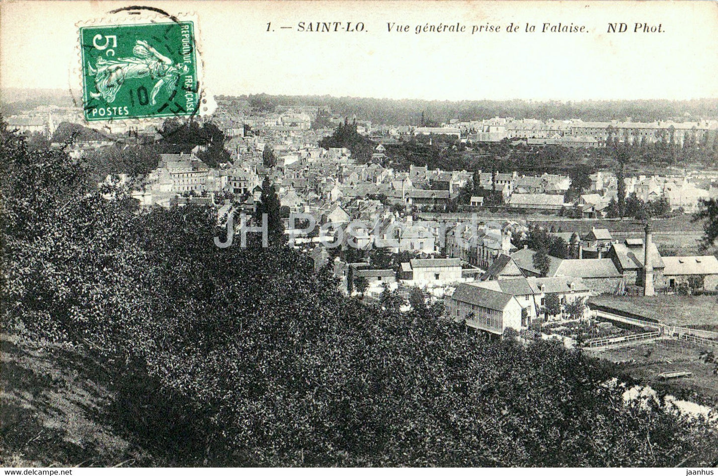 Saint Lo - Vue Generale prise de la Falaise - 1 . old postcard - 1910 - France - used - JH Postcards