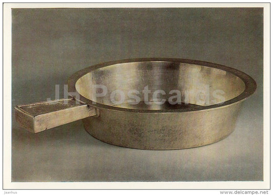 Frying Pan , Moscow Kremlin Workshops - silver - 17th Century Russian Ceremonial Tableware - 1987 - Russia USSR - unused - JH Postcards