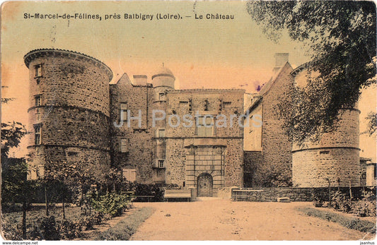St Marcel de Felines - pres Balbigny - Le Chateau - castle - old postcard - 1909 - France - used - JH Postcards