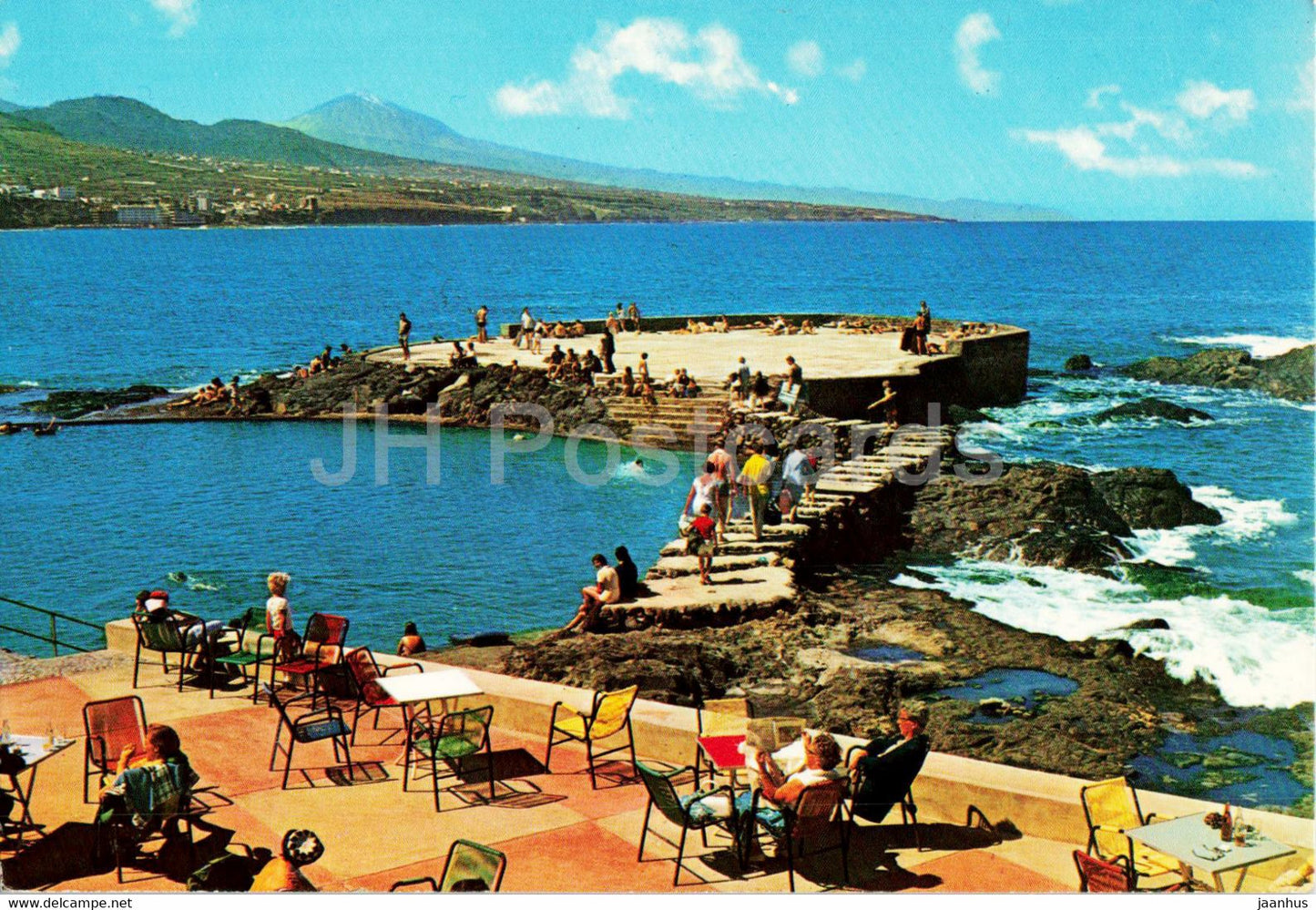 Punta Hidalgo - Piscina al fondo el Teide - swimming pool - Tenerife - 2226 - Spain - unused - JH Postcards