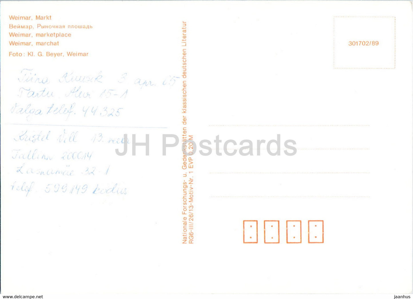 Weimar Markt - Germany - DDR - used