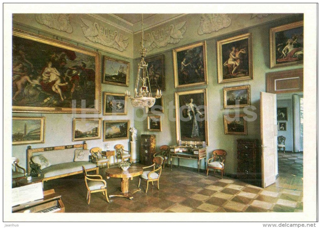 Music saloon - Arkhangelskoye Palace - 1977 - Russia USSR - unused - JH Postcards