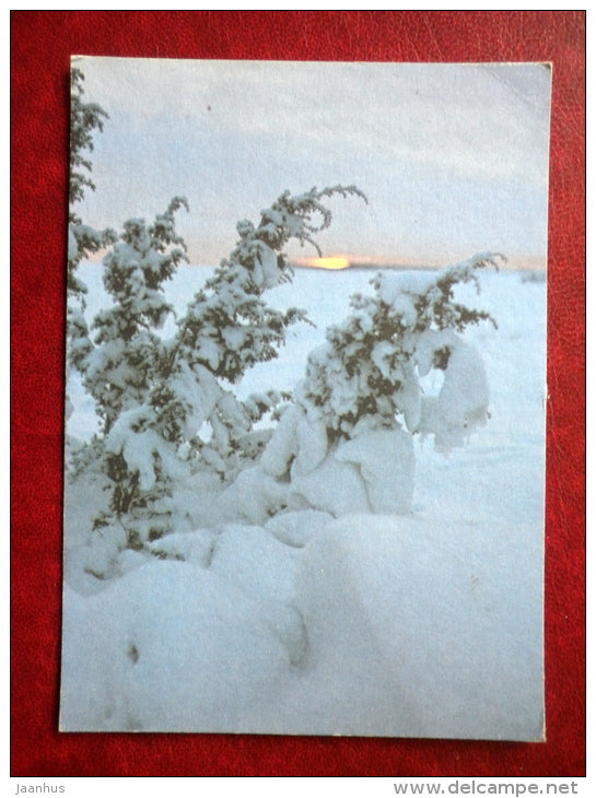 Greeting Card - winter landscape - 1988 - Estonia USSR - used - JH Postcards