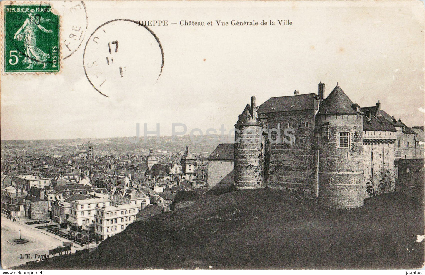 Dieppe - Chateau et Vue Generale de la Ville - old postcard - France - used - JH Postcards