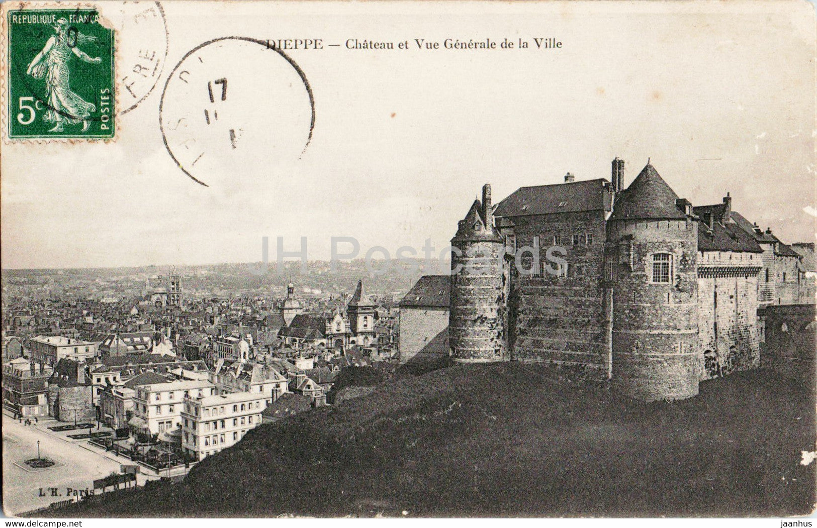 Dieppe - Chateau et Vue Generale de la Ville - old postcard - France - used - JH Postcards