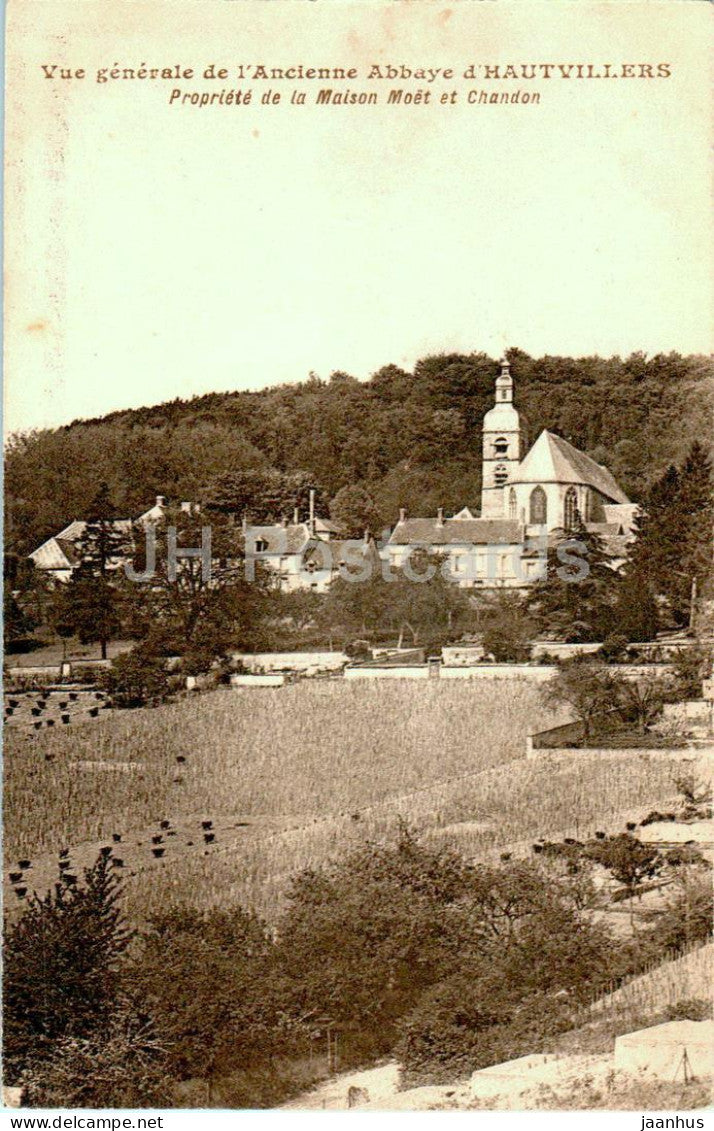 Vue Generale de l'Ancienne Abbaye d'Hautvillers Propriete de la Maison Moet et Chandon - old postcard - France - unused - JH Postcards