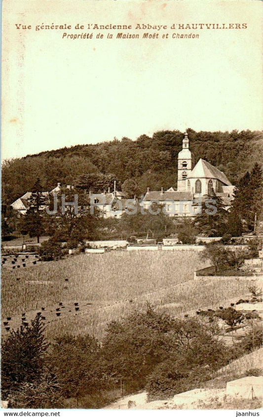 Vue Generale de l'Ancienne Abbaye d'Hautvillers Propriete de la Maison Moet et Chandon - old postcard - France - unused - JH Postcards