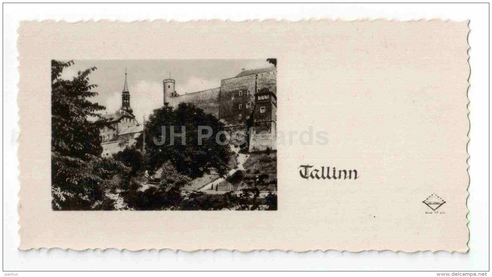 Toompea View - mini card - Tallinn - old - Estonia USSR - unused - JH Postcards