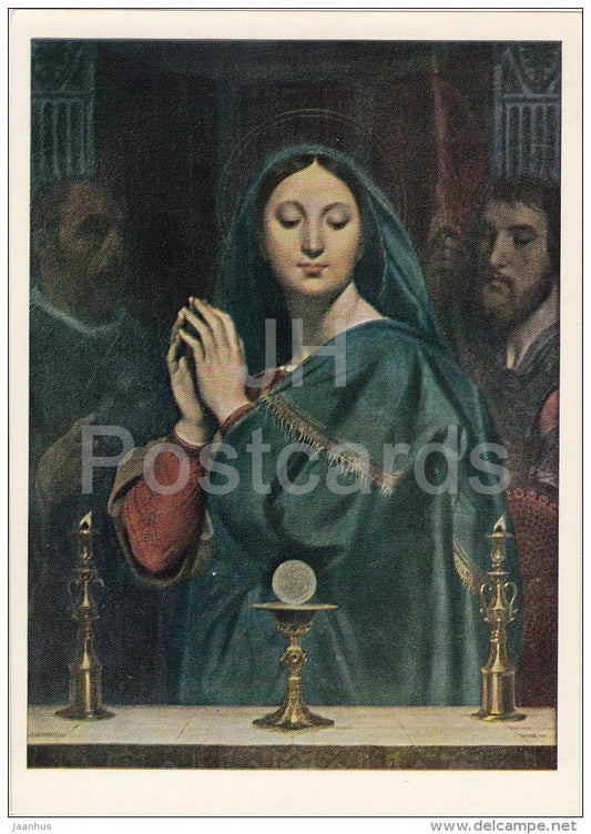 painting by Jean-Auguste-Dominique Ingres - Madonna before a bowl , 1841 - French art - 1971 - Russia USSR - unused - JH Postcards