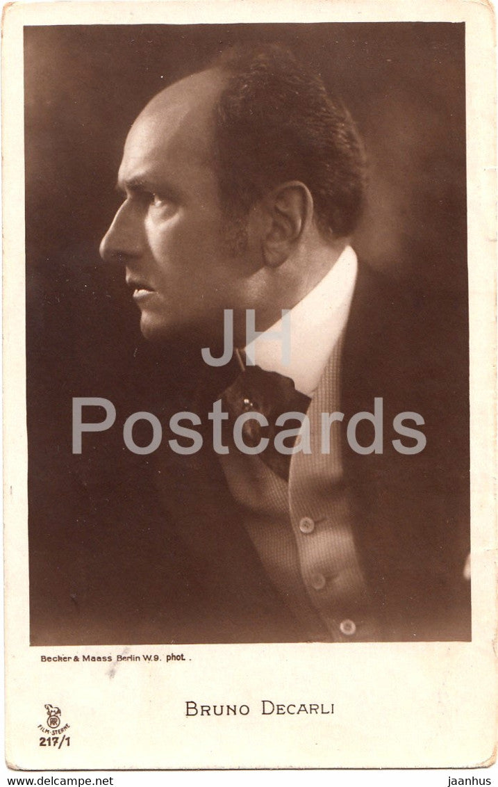 German actor Bruno Decarli - Film - Movie - 217 - Germany - old postcard - used - JH Postcards