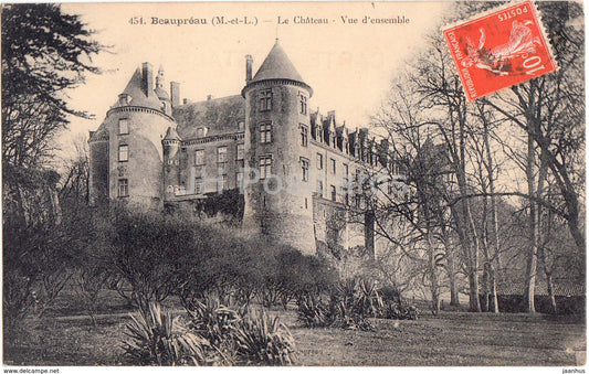 Beaupreau - Le Chateau - Vue d'ensemble - castle - 454 - old postcard - France - used - JH Postcards