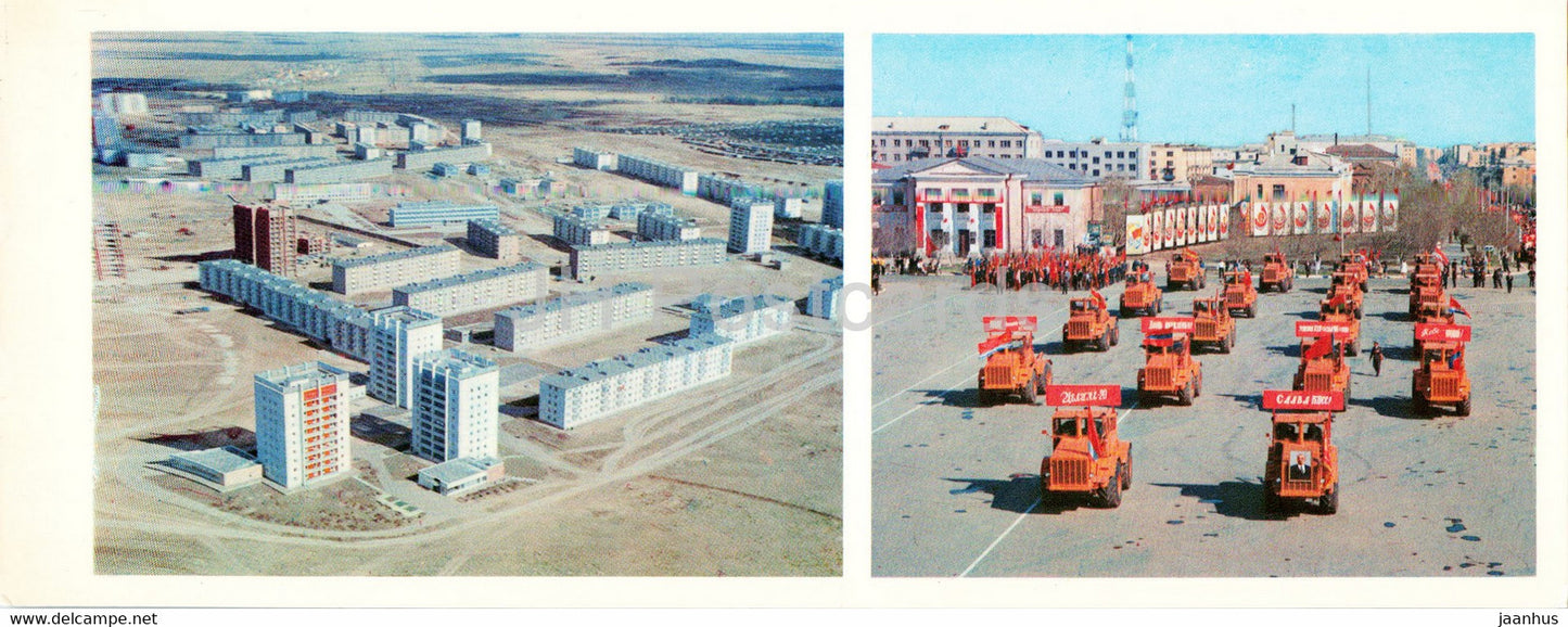 Stepnogorsk - technology parade in Tselinograd - tractor - 1976 - Kazakhstan USSR - unused - JH Postcards