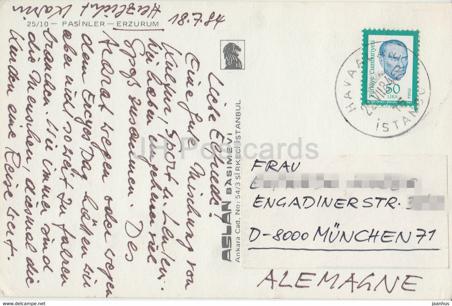 Hasan Kale - Pasinler Erzurum - 1984 - Turquie - occasion