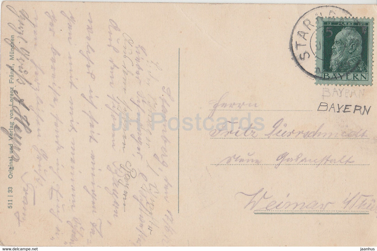 Starnberg und Gebirgspanorama - old postcard - 1912 - Germany - used