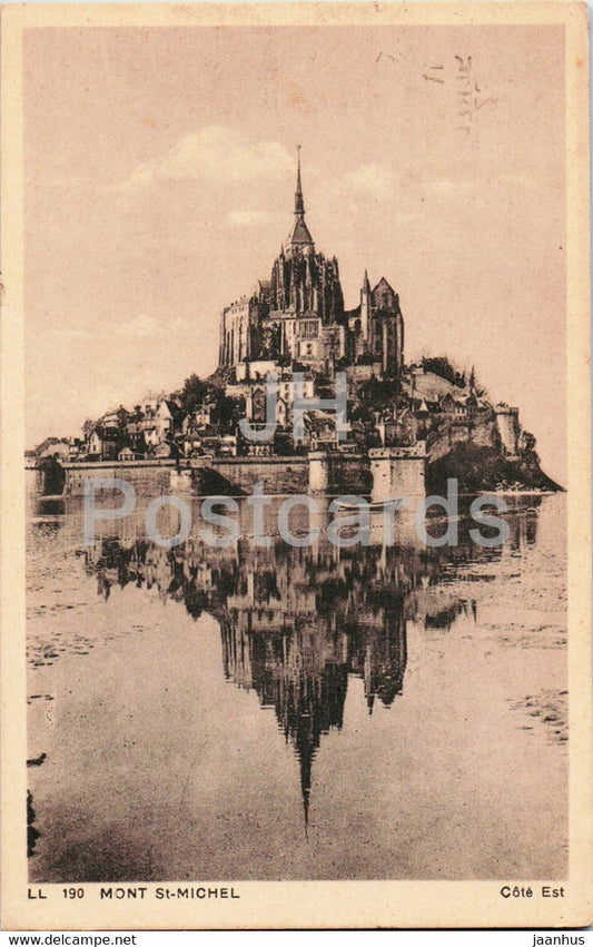 Mont St Michel - Cote Est - 190 - old postcard - 1939 - France - used - JH Postcards