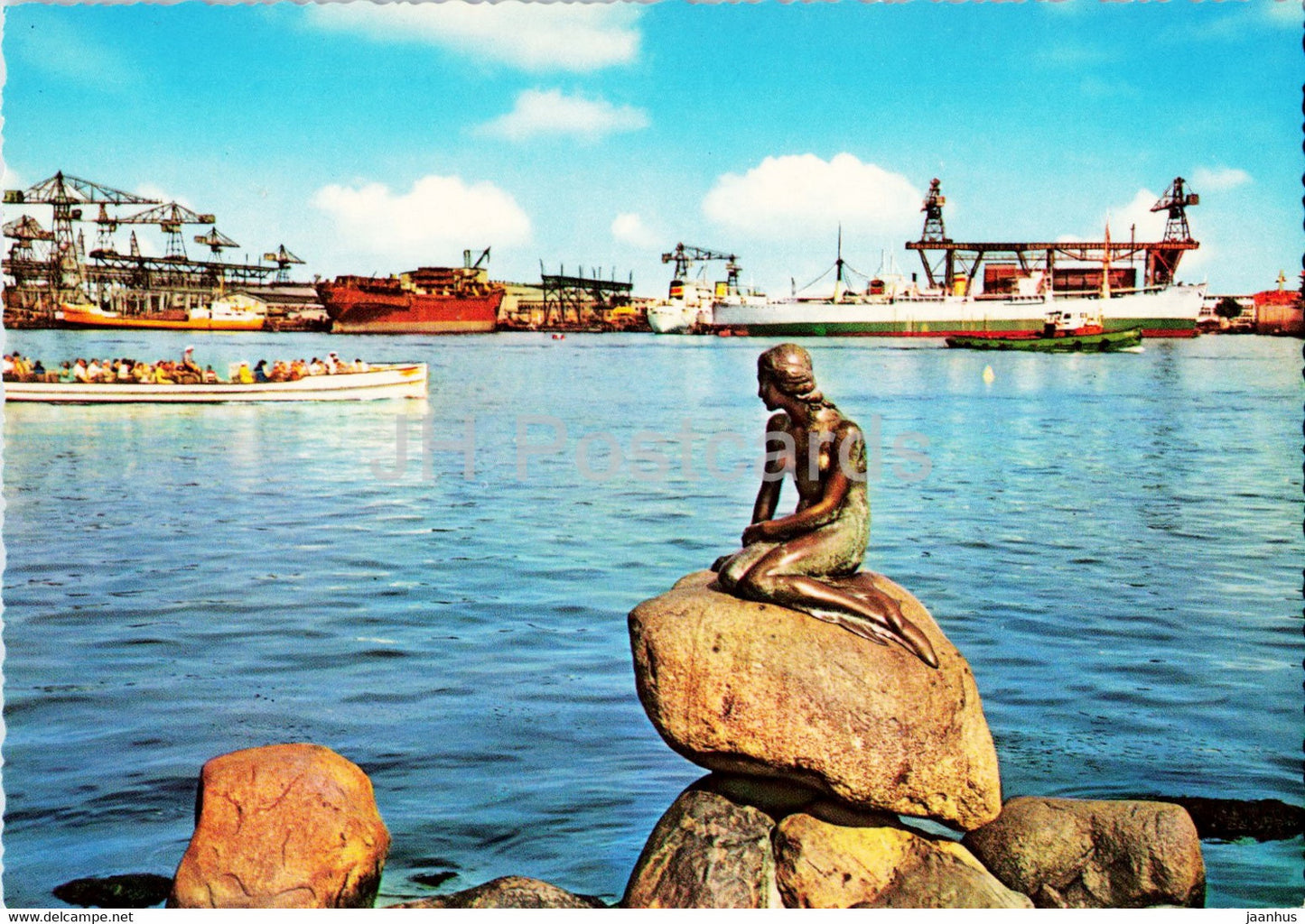 Copenhagen - View of Langelinie - Little Mermaid - ship - boat - 989/13 - Denmark - unused - JH Postcards