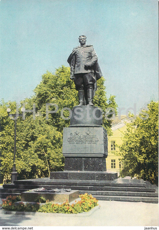 Vilnius - monument to Chernyakhovsky - postal stationery - 1972 - Lithuania USSR - unused - JH Postcards