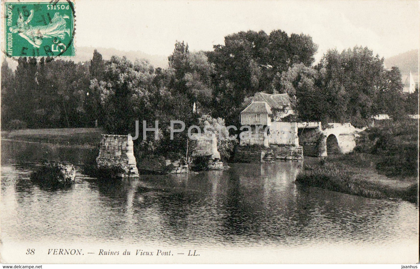 Vernon - Ruines du Vieux Pont - 38 - old postcard - 1914 - France - used - JH Postcards