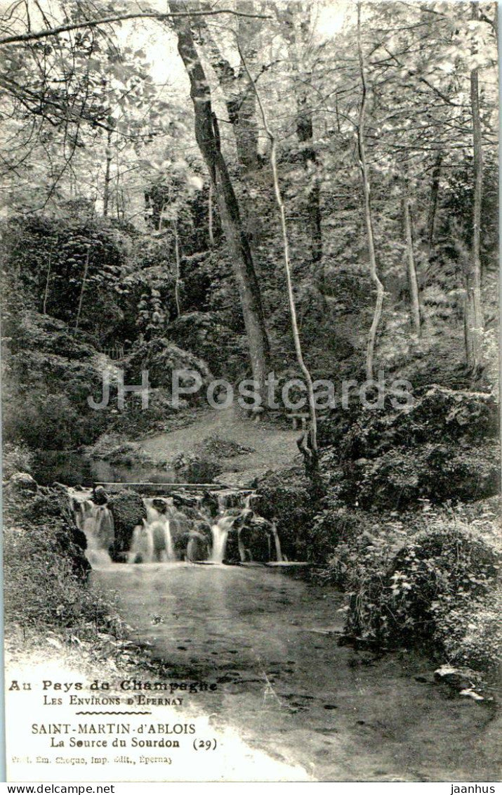 Saint Martin D'Ablois - La Source du Sourdon - Les Environs d'Epernay - 29 - old postcard - France - unused - JH Postcards