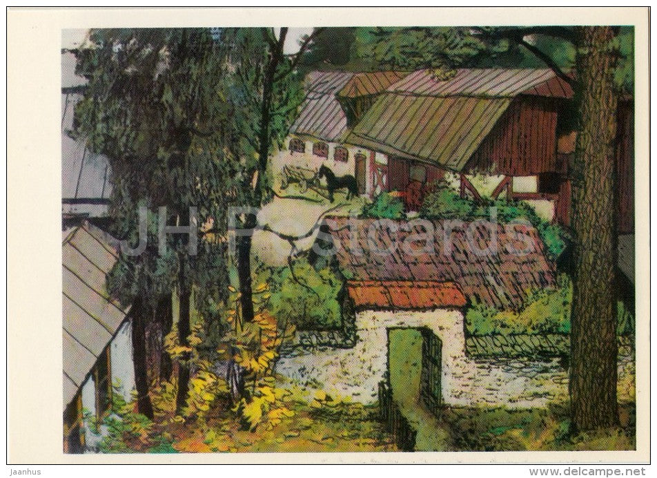 Stable - Polenovo - illustration - 1976 - Russia USSR - unused - JH Postcards