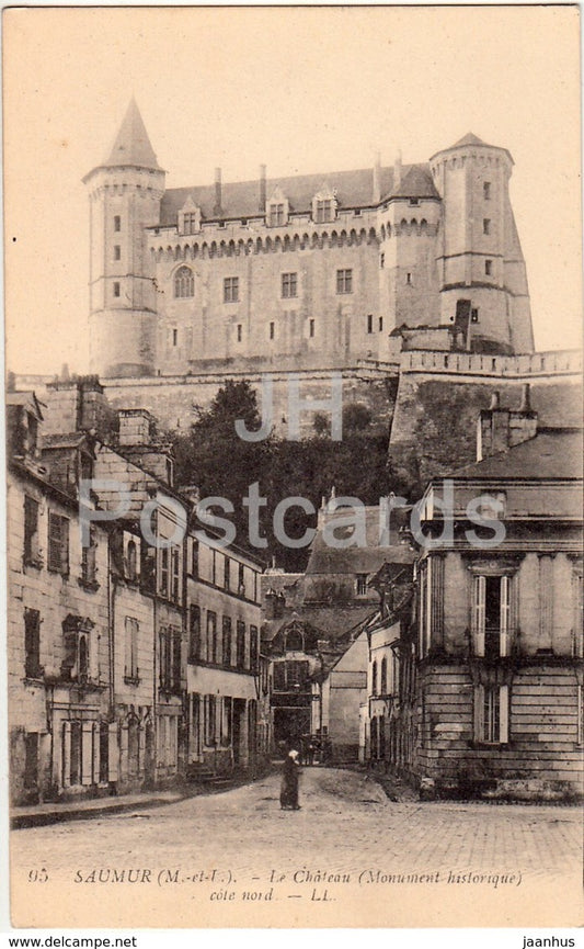 Saumur - Le Chateau - Cote Nord - castle - 95 - old postcard - France - used - JH Postcards