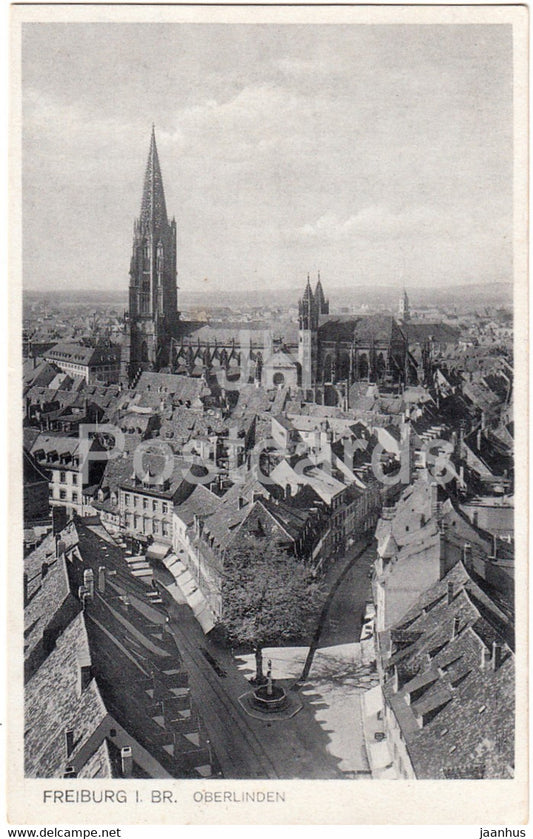 Freiburg i Br - Oberlinden - old postcard - 1943 - Germany - used - JH Postcards