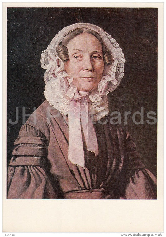 painting by Christian Albrecht Jensen - Portrait of a Old Woman , 1820s - Danish art - Russia USSR - 1978 - unused - JH Postcards