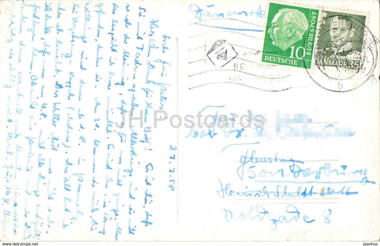 Vesterhavet – Nordsee – Meer – alte Postkarte – 1958 – Dänemark – gebraucht
