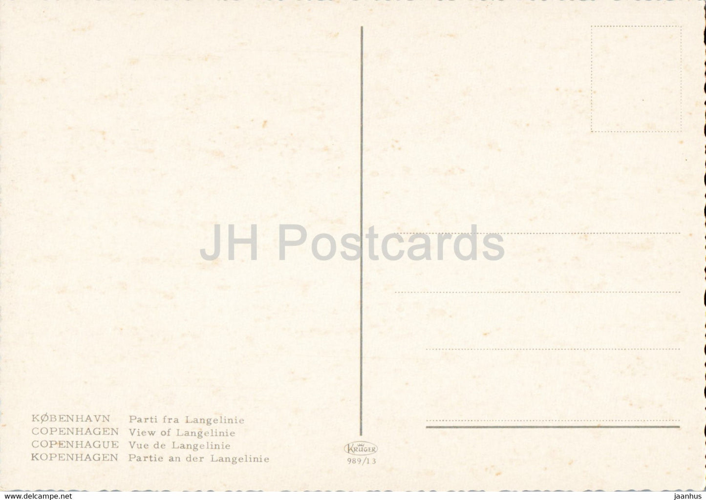 Copenhagen - View of Langelinie - Little Mermaid - ship - boat - 989/13 - Denmark - unused