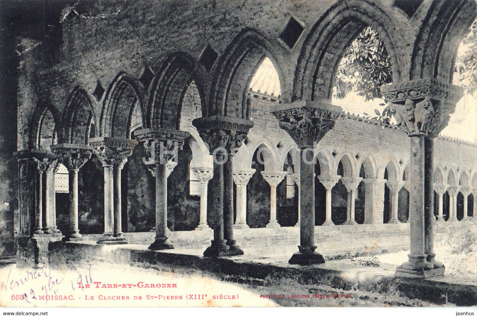 Le Tarn et Garonne - Le Clocher de St Pierre - 668 - old postcard - France - used - JH Postcards