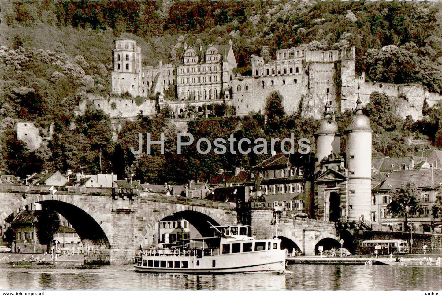 Heidelberg - Sommertag - ship - old postcard - Germany - unused - JH Postcards