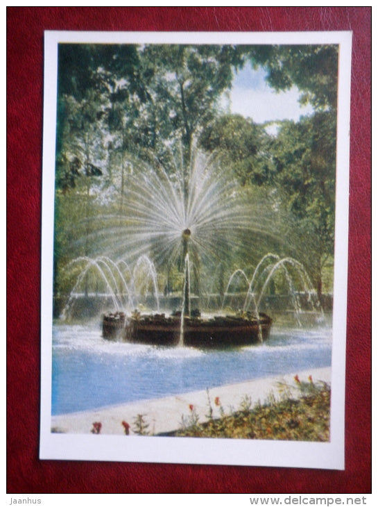 Sun fountain - Petrodvorets  - 1961 - Russia USSR - unused - JH Postcards
