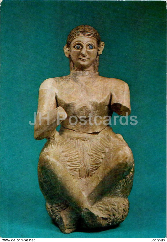 Alabaster statue of a woman named Ur-Nina - 47 - Sumerian art - ancient art - ancient world - Japan - unused - JH Postcards