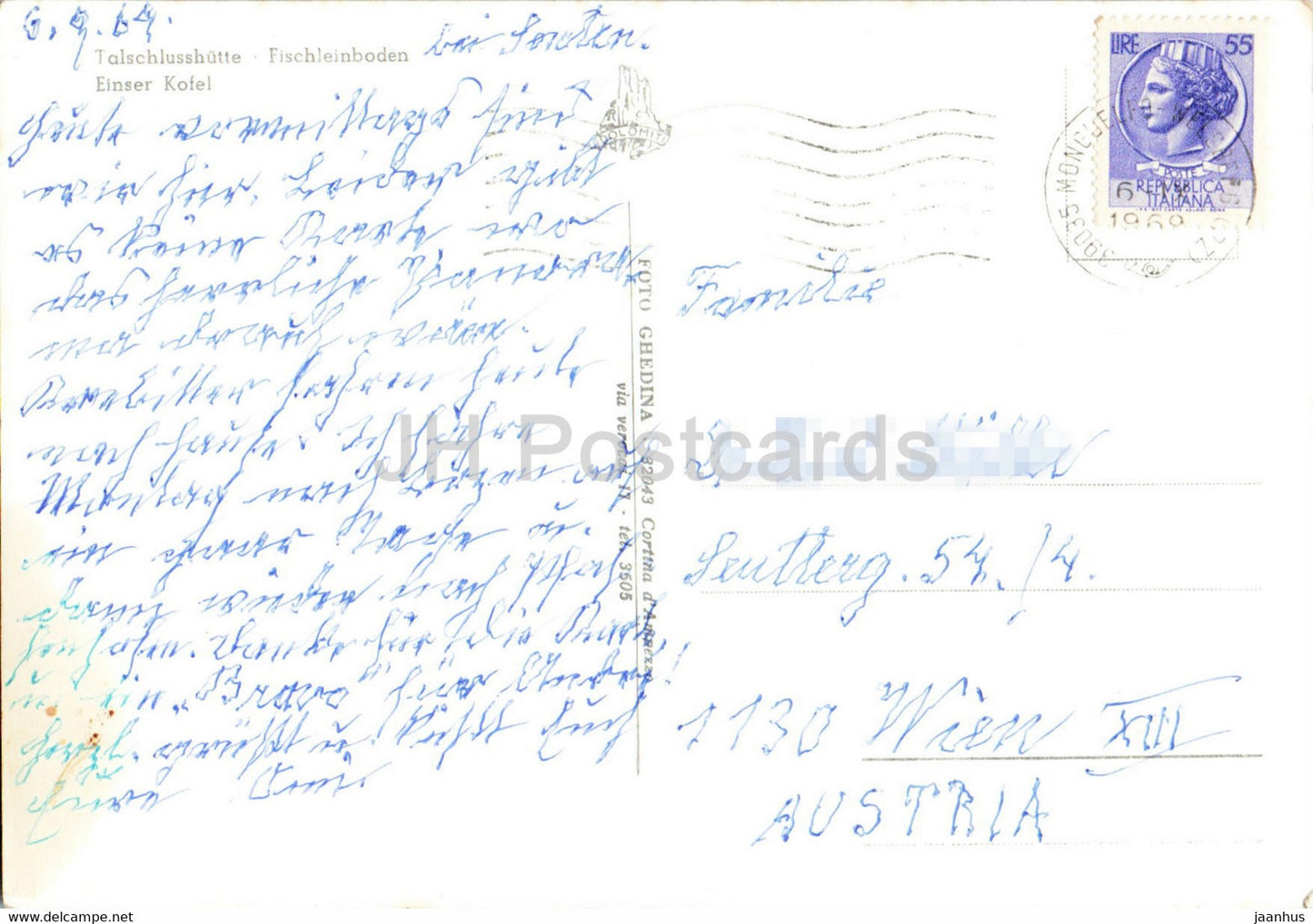 Talschlusshütte - Fischleinboden - Inser Kofel - Capanna Fondo Valle Fiscalina - Cima Uno - 1969 - Italien - gebraucht