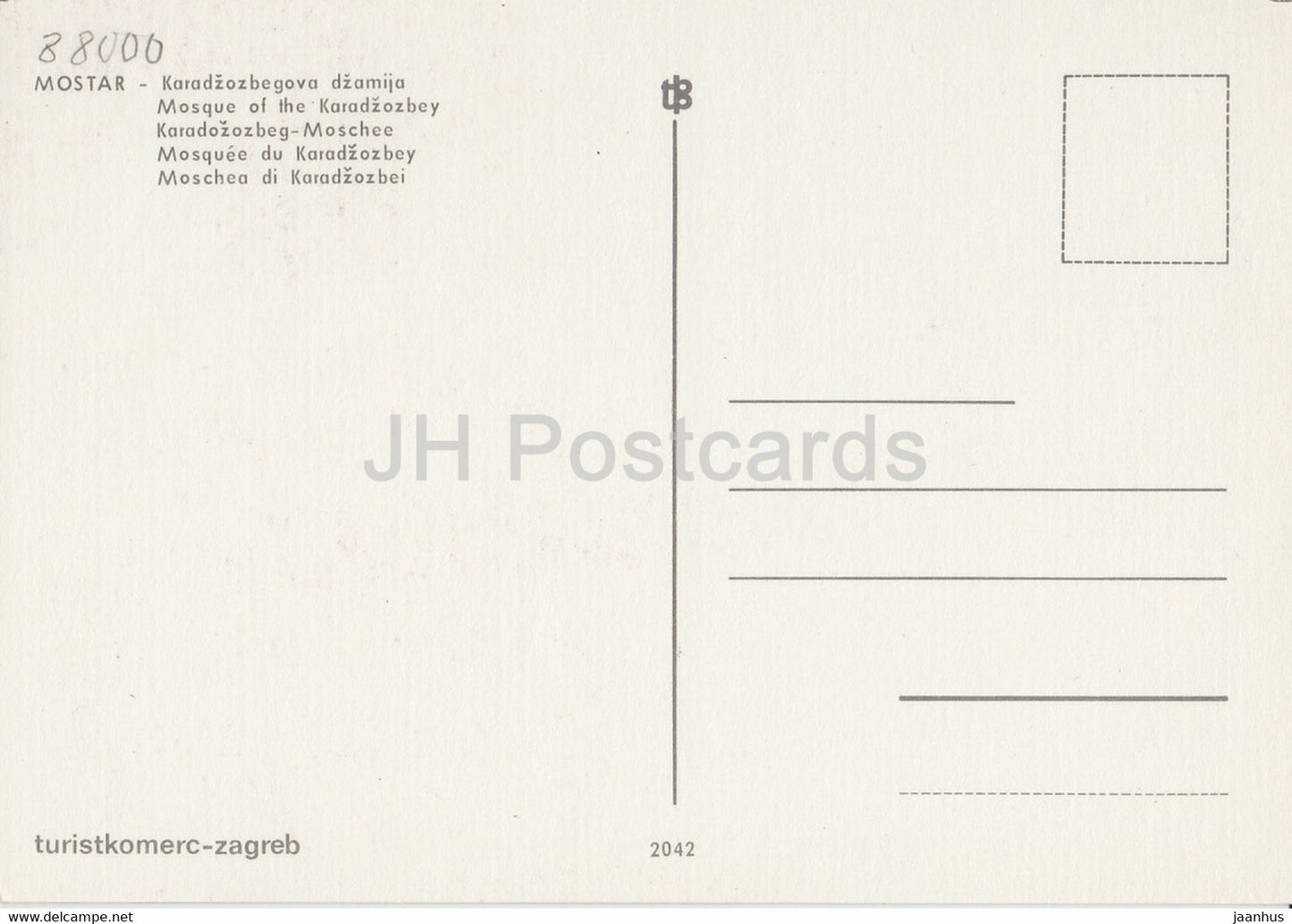 Mostar - Karadzozbegova dzamija - Karadzozbey-Moschee - 2042 - Jugoslawien - Bosnien und Herzegowina - unbenutzt
