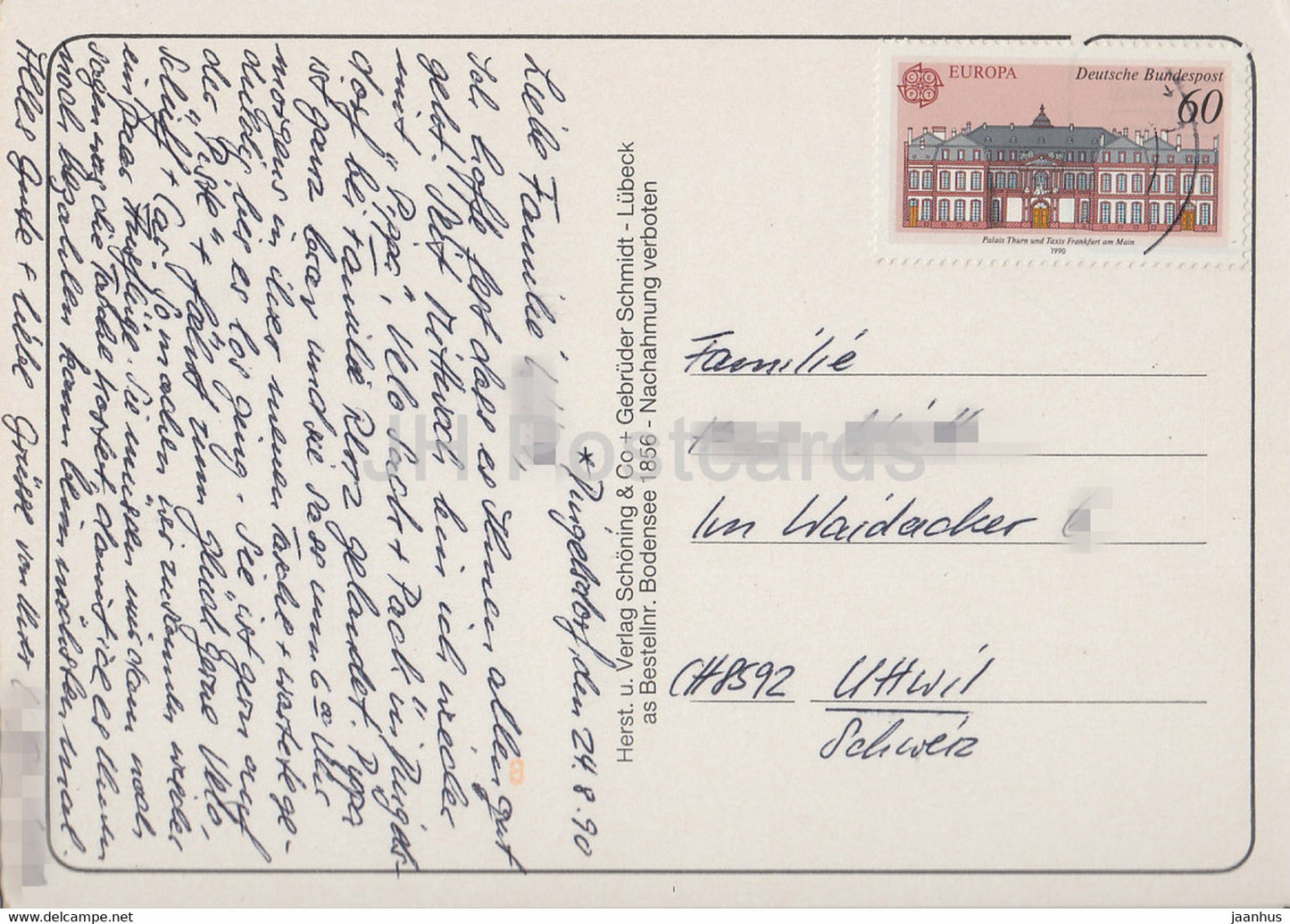 Bodensee - Pfanderbahn - Romanshorn - Constance - Insel Mainau - Lindau - carte - multiview - 1990 - Suisse - utilisé