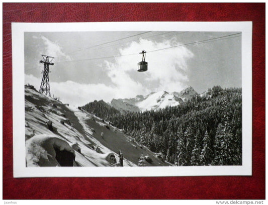 Tatry , Kolejka linowa na Kasprowy Wierch - Tatra mountains  , Ropeway to Kasprowy Wierch hill - 1956 - Poland - unused - JH Postcards