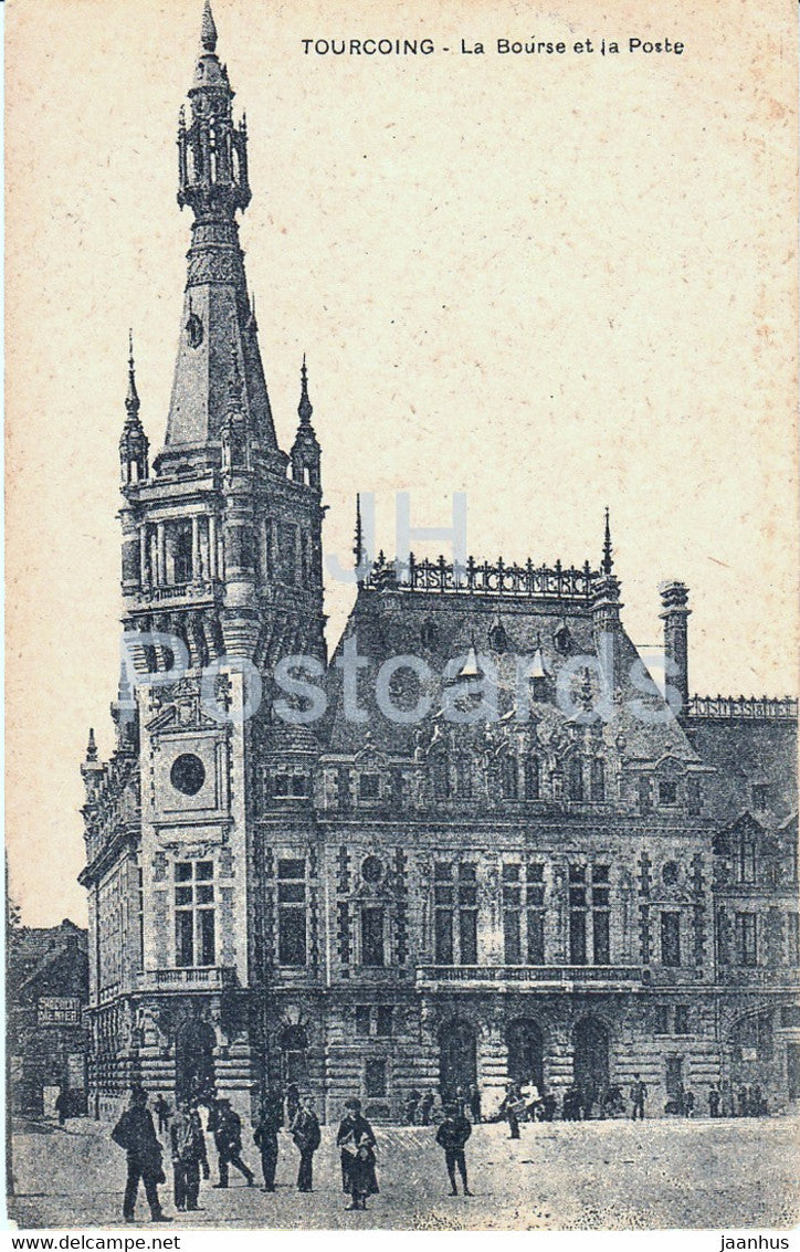 Tourcoing - La Bourse et la Poste - old postcard - 1917 - France - used - JH Postcards