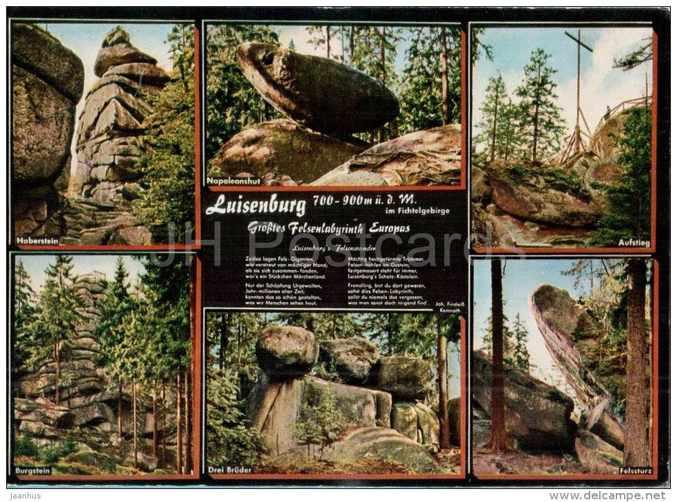 Luisenburg , Grösses Felsenlabyrinth Europas - rock labyrinth - Germany - gelaufen - JH Postcards