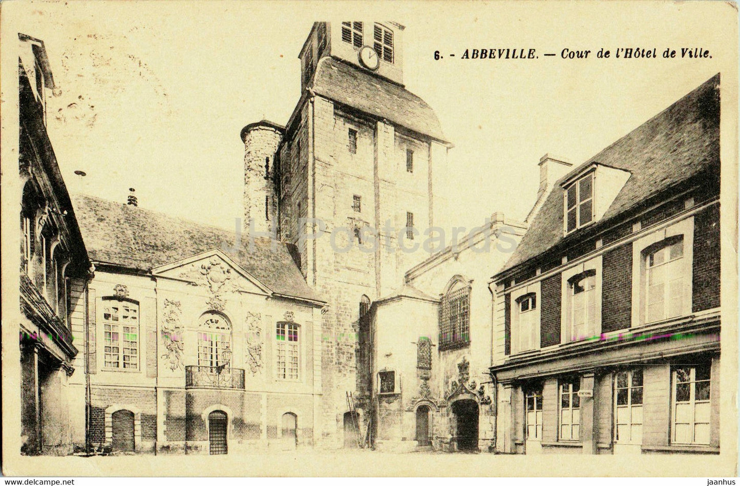 Abbeville - Cour de l'Hotel de Ville - 6 - old postcard - France - used - JH Postcards