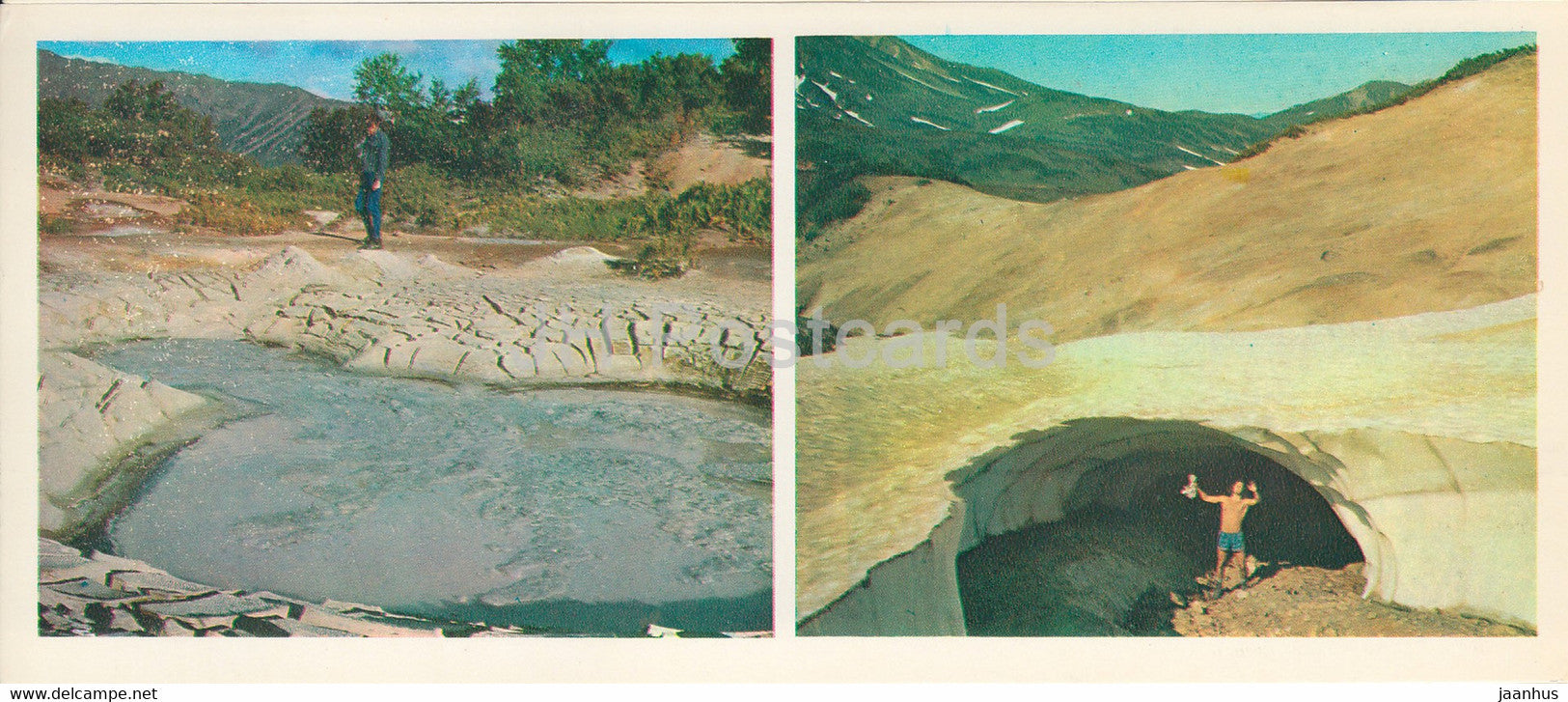 Kronotsky Nature Reserve - Mud Boiler Vanka Vstanka - Snow Bridge - 1981 - Russia USSR - unused - JH Postcards