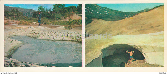 Kronotsky Nature Reserve - Mud Boiler Vanka Vstanka - Snow Bridge - 1981 - Russia USSR - unused - JH Postcards