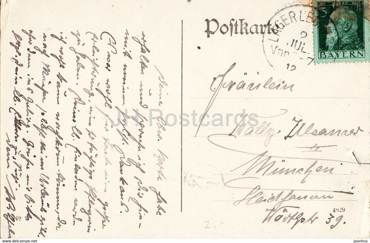 Gruss aus Lager Lechfeld - Militär - alte Postkarte - 1912 - Deutschland - gebraucht