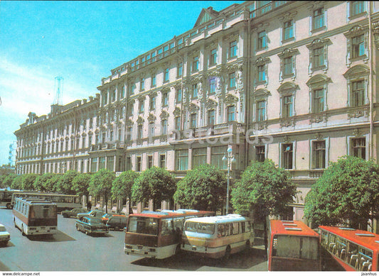 Leningrad - St Petersburg - hotel Evropeyskaya - bus Ikarus - AVIA - postal stationery - 1982 - Russia USSR - unused - JH Postcards
