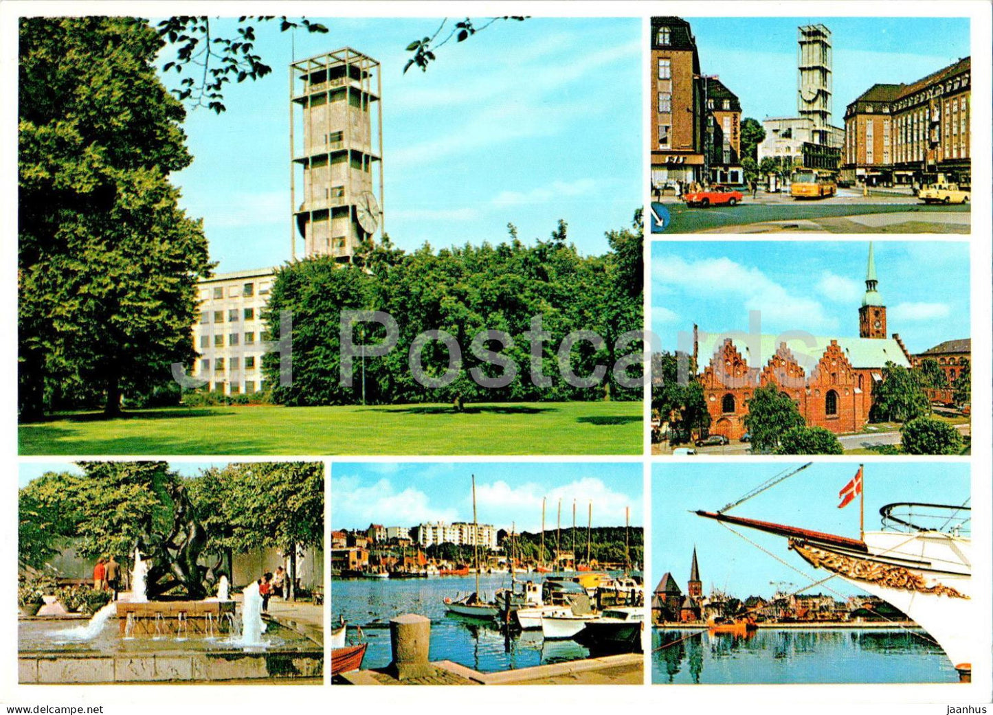Arhus - Aarhus - Raadhuset - Agnete og Havmanden - Domkirken - Havneparti - town hall multiview - 149 - Denmark - unused - JH Postcards
