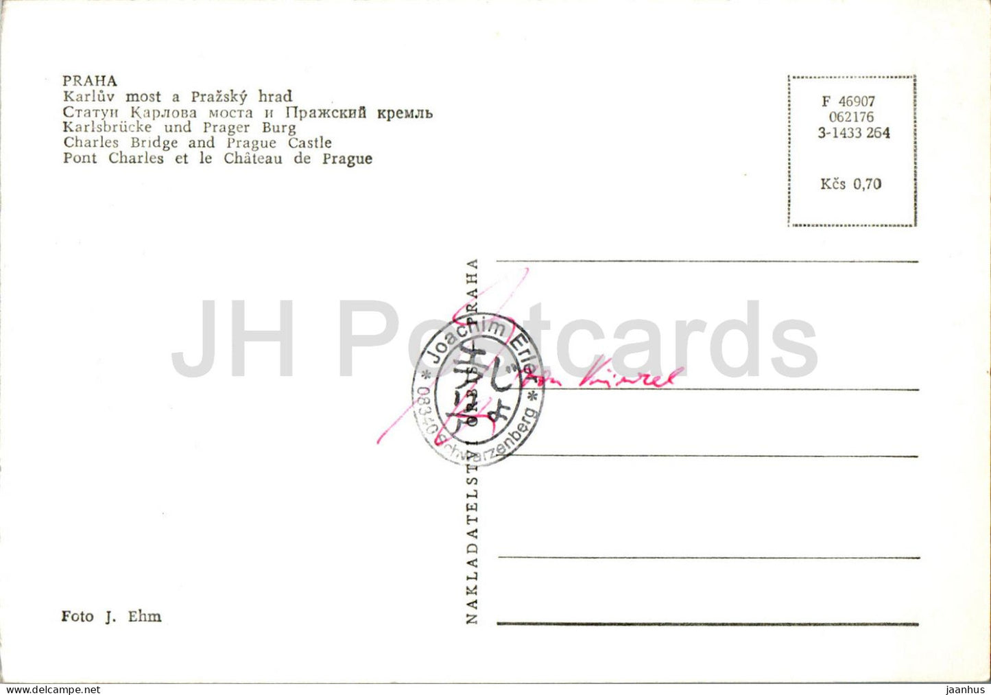 Praha - Prague - Karluv most - Charles Bridge and Prague Castle - 46907 - Czech Republic - Czechoslovakia - used