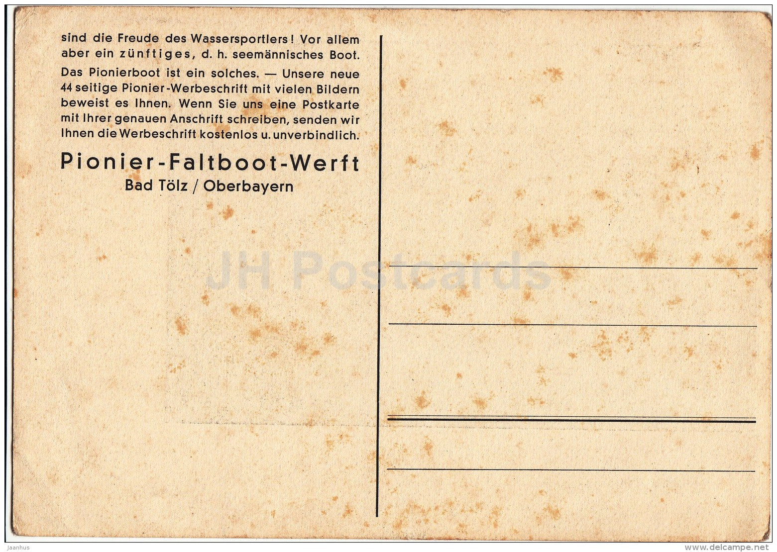 Pionier Faltboot Werft - Luft und Sonne - sport - rowing - Germany - unused - JH Postcards