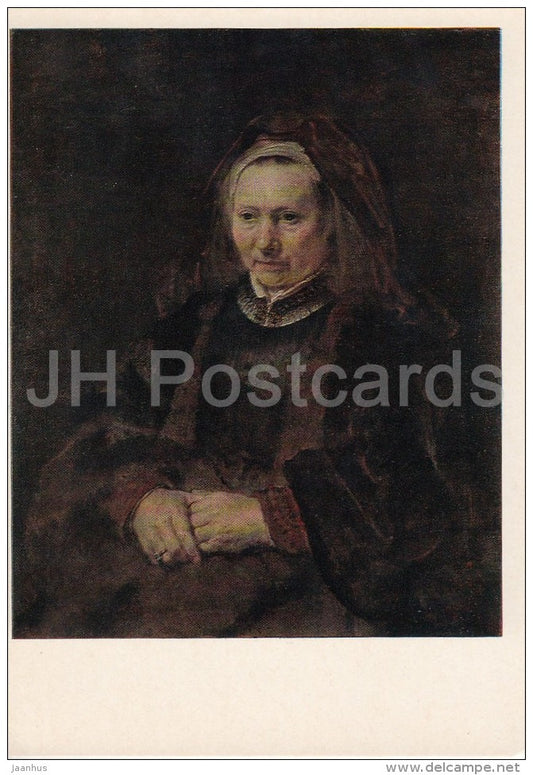 painting by Rembrandt - Portrait of Old Woman - Dutch art - 1973 - Russia USSR - unused - JH Postcards