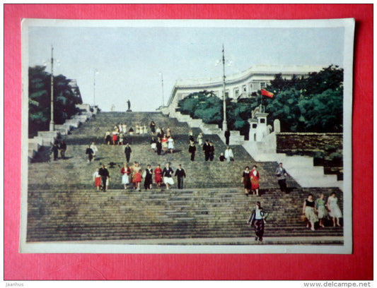 The Potemkin Stairs - Odessa - 1959 - Ukraine USSR - unused - JH Postcards