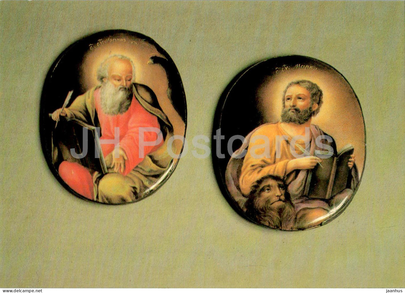 roundels from the Gospel by Anonymous Master - Enamel Crafts of Rostov Finift - art - 1989 - Russia USSR - unused - JH Postcards